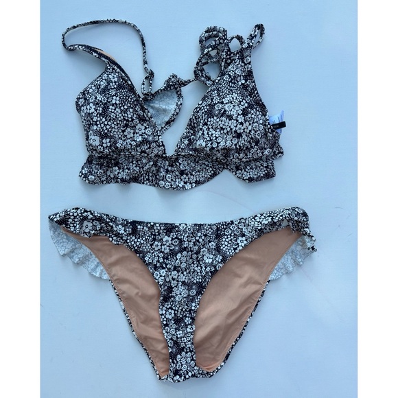 J. Crew | Swim | J Crew French Ruffle Two Piece Bikini In Valley Floral ...